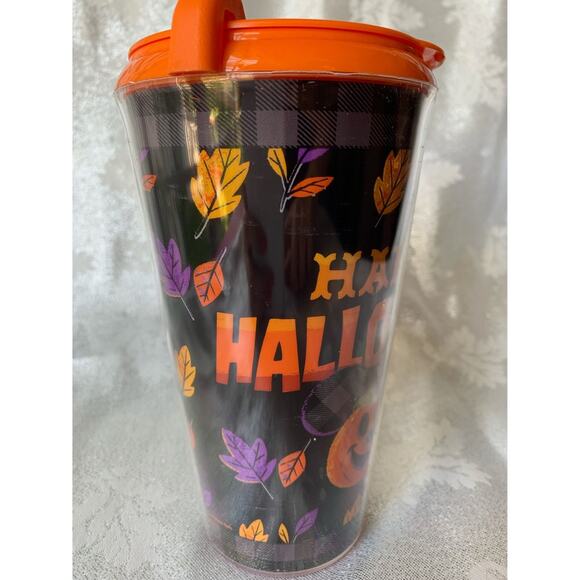 NEW Disneyland Halloween Pumpkin Mickey Mouse Black & Orange Tumbler Fall Cup - Picture 8 of 10